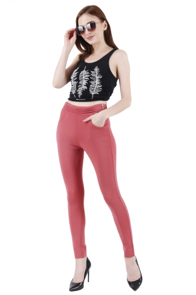 Kaga Dark Pink Solid Jegging